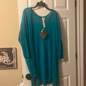 Chico’s convertible cardigan tropical teal size 0 NWT 87% rayon 13% nylon